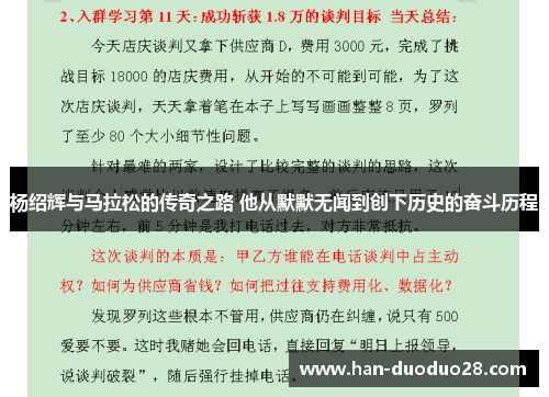 杨绍辉与马拉松的传奇之路 他从默默无闻到创下历史的奋斗历程